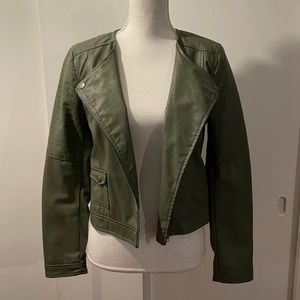 Jack by BB Dakota Women’s Vegan Moto Leather Jacket in Jade Green XS